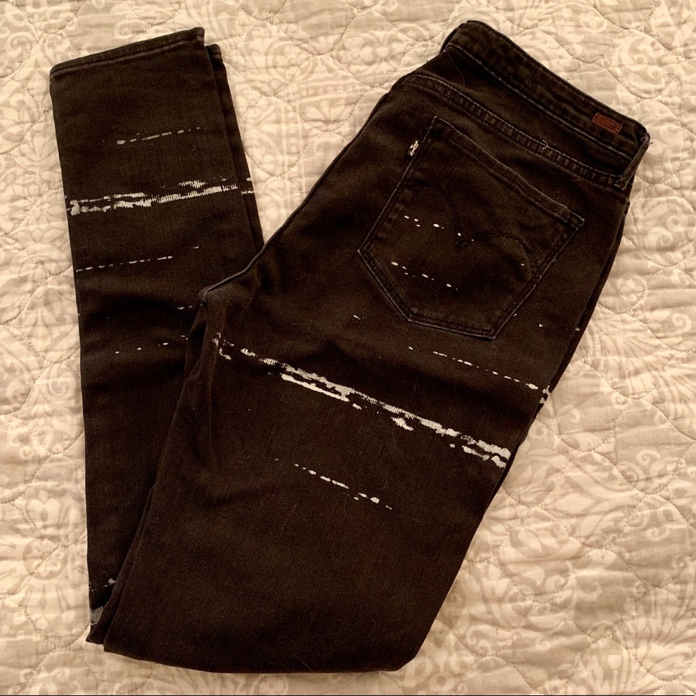 Levis Black & Bleached Super Skinny Jeans 32 Jegging